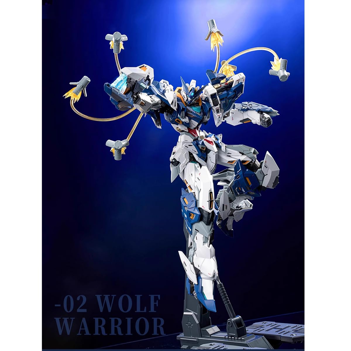 HiPlay Pełen zestaw figurek kolekcjonerskich Animester: Alloy Mecha, Wolf Warrior 02, Styl anime, 1:72 Skala miniaturowa figurka akcji (Wolf Warrior 02)