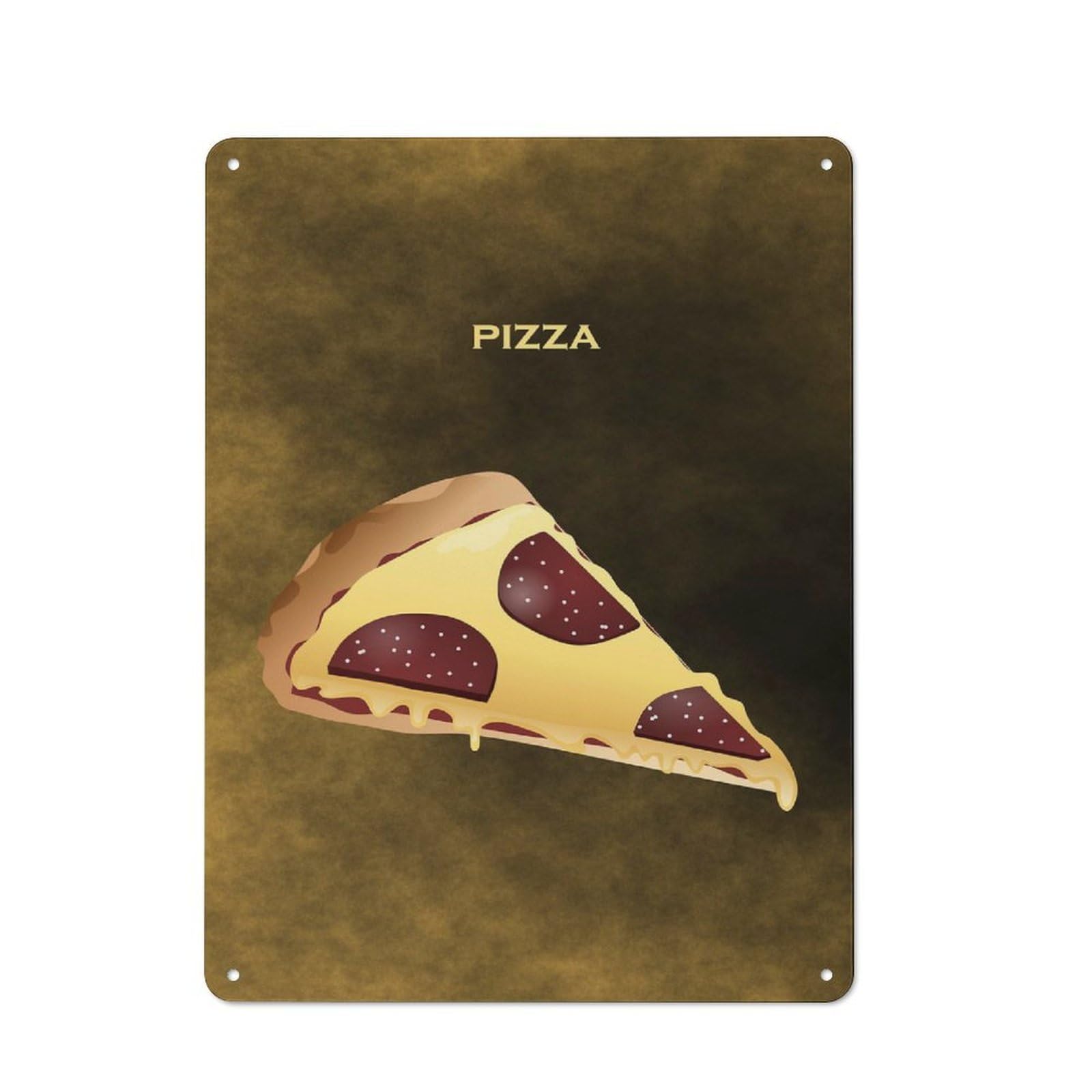 Junmoney Slice Of Pizza Kitchen Metal Sign With Design 40X30cm, Cosy Kitchen Wall Decor For Bakery, Diner, Cafe Or Family Room