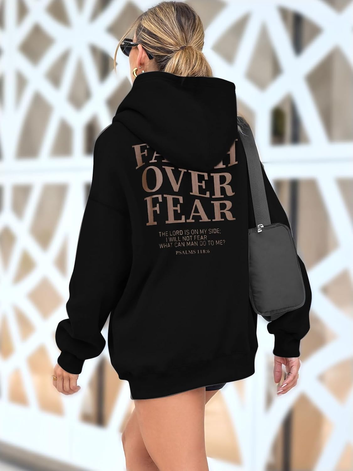 BANGELY Faith Over Fear Hoodie Women Christian Sweatshirt Graphic Christian Religious Sayings Sweater Bible Pullover Tops - Image 4