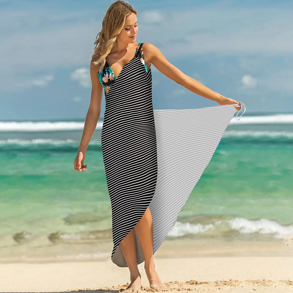 Aomig Sarong Spaghetti pasek strój kąpielowy owijany bikini pasek spaghetti plaża stroje kąpielowe sukienka, wakacyjne długie sukienki plażowe ręcznik, damskie sarong okrycie kąpielowe, modne długie