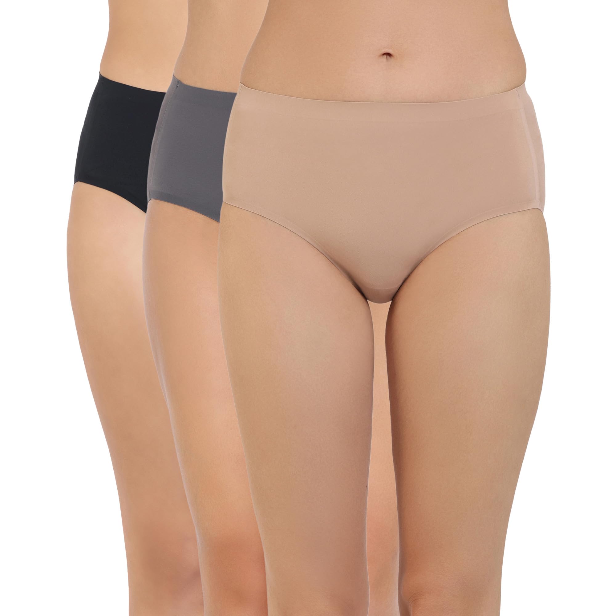 zivame Medium Rise Full Coverage No Visible Panty Line Hipster (Pack of 3) - Multicolor-picture-14