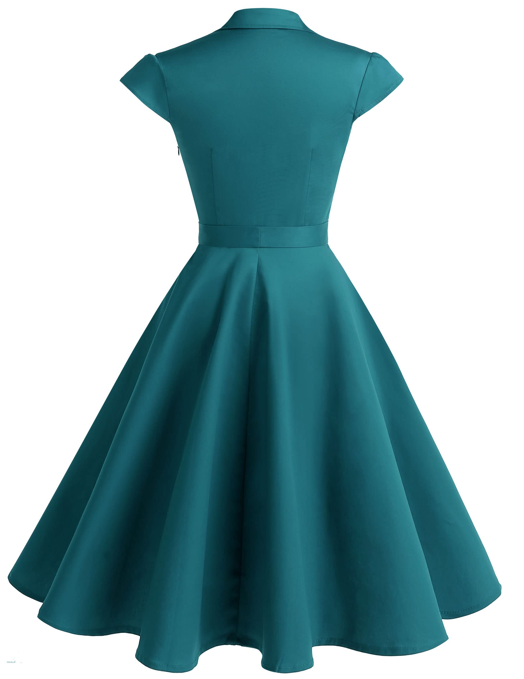Feestjurk Dames 1950 Retro Vintage Stijl Cocktail Party Swing Dress Audrey Hepburn Style Formele jurken voor dames (Color : Black, Size : XL