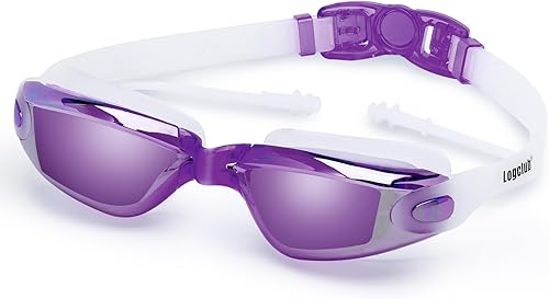 logclub Swim Goggles for Men Women - Adult Swimming Goggles Anti Fog UV Protection No Leak with Ear Plugs