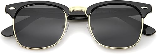 zeroUVGafas de sol polarizadas lente clásico mitad Marco Cuerno con borde anteojos de sol 50mm