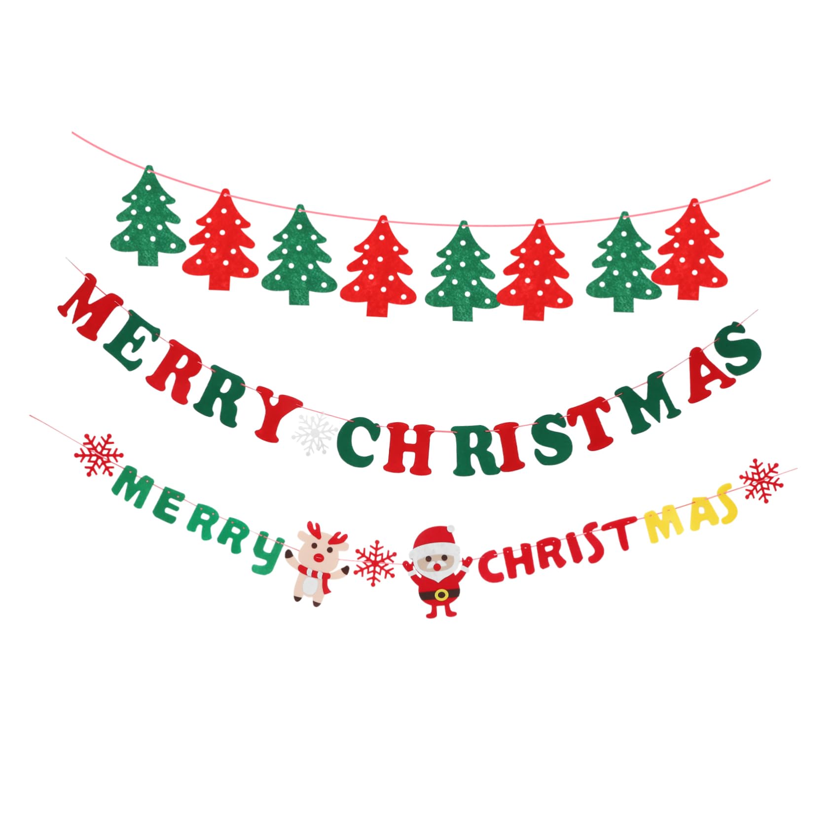 ibasenice 9pezzi Striscione Decorativo Di Natale Feltro Di Bandiere Con Lettere e Motivi Festivi Per Decorazioni Natalizie Casa Giardino e Feste Tema