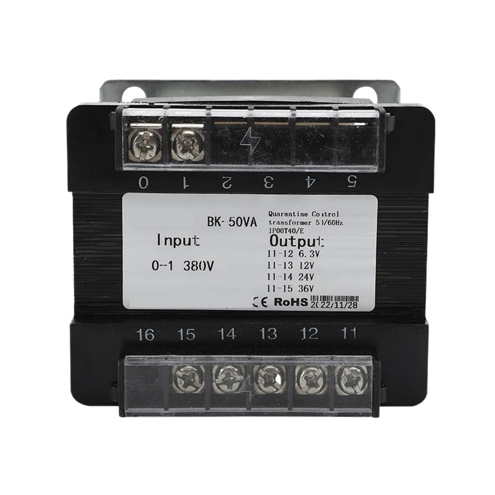 QVIVFYBOE Control Transformer BK-50VA 50W All Copper Control Power Transformer 220V/380V 110V Input
