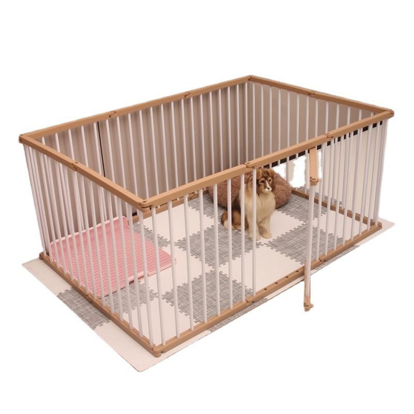 Corralito plegable para mascotas, puerta plegable de plástico pesado para cachorros, corral de ejercicio con puerta, portátil, para interiores y exteriores, mascotas pequeñas, valla para cachorros,