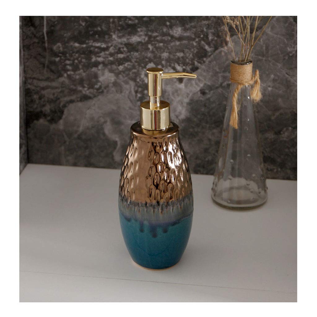 Dispenser per Doccia, flacone in Ceramica per Sapone Liquido, sfumatura Blu nordica, Gel Doccia, Dispenser di lozione di Grande capacità da 500 ml