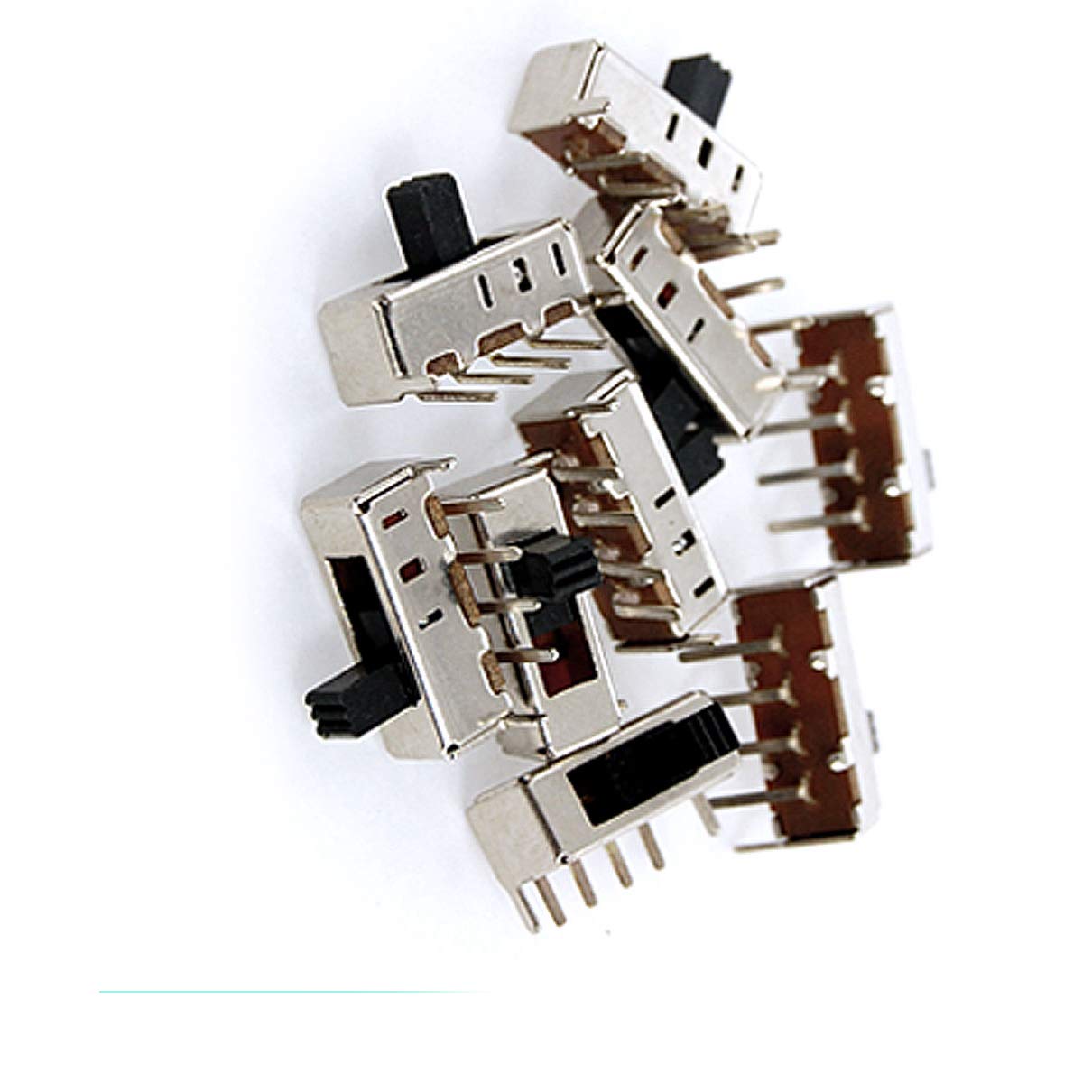 Aexit 10 Pcs Networking Products x Panel PCB 4 Pin 3 Position 1P3T SP3T Slide Switch Side Knob 0.5A Switches 50V DC