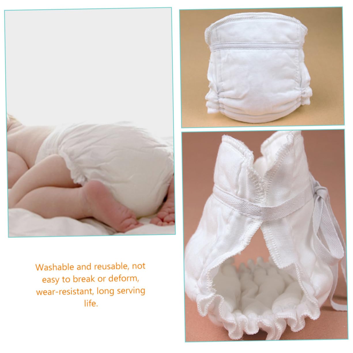 Beatifufu Baby Cloth Diapers Washable 2pcs Newborn Cotton Diaper Pant Reusable Diaper Pant for b