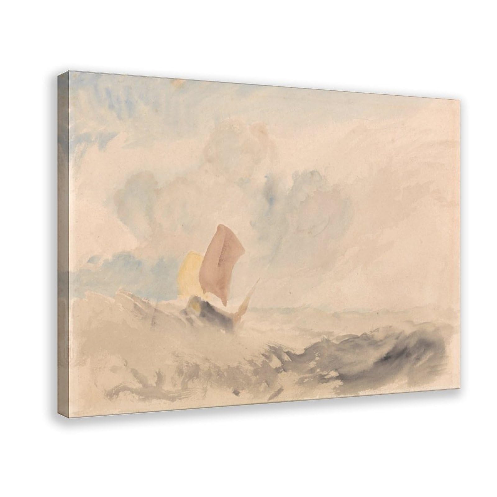 WCYB A Sea Piece - A Rough Sea with A Fishing Boat 1820 And 1830 by Joseph Mallord William Turner Prints Posters Canvas Deco Paintings Wall Art For Office