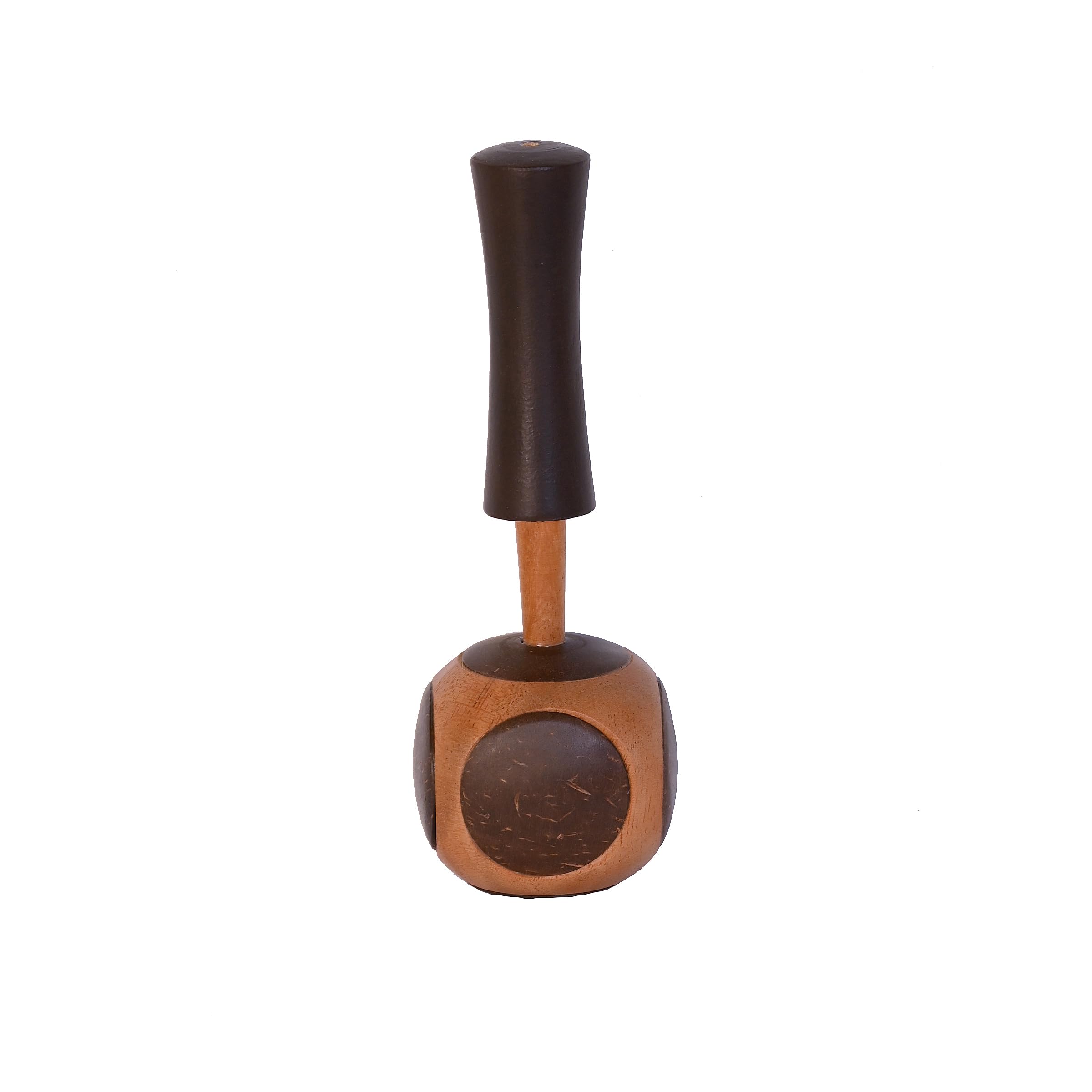 Coconut Shakers, Handcrafted Musical Instrument from Natural Materials, Lightweight and Durable (Handle Square) 1