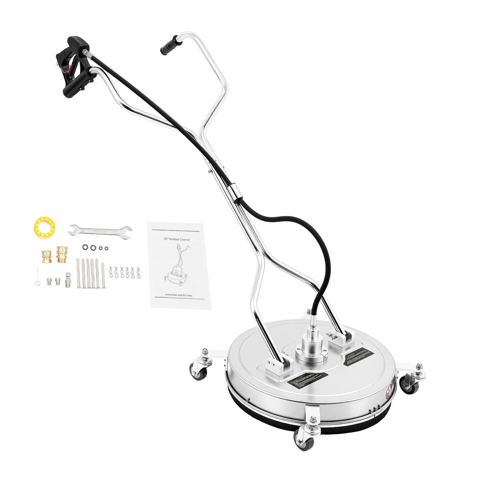 4500PSI - Limpiador de superficies para hidrolimpiadoras de 20 pulgadas, alta presión, 25 l/min, flujo de agua, máquina de limpieza de suelos, temperatura del agua 70 °C
