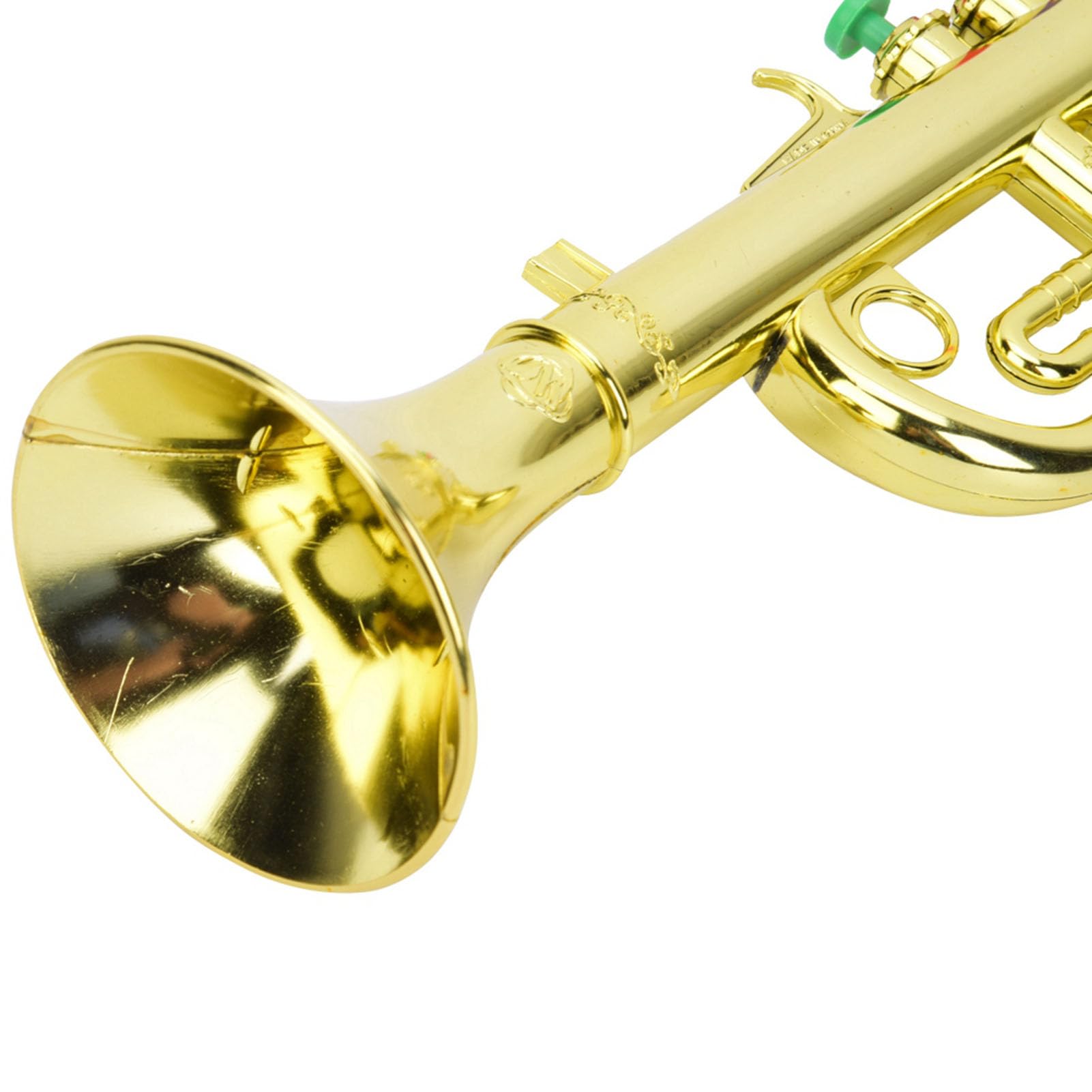 AUNMAS Kindertrompete, Goldene Beschichtete Kindertrompete, Vorschulmusikspielzeug, Oberflächenspaß, Vorschulinstrumente, Musikspielzeug, Kunststoffhorn, Trompete,