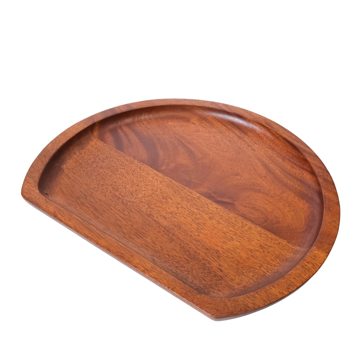 Tokusei Wood Lacquered Half Moon Obon Tray 13.2x11.2in Japanese Urushi