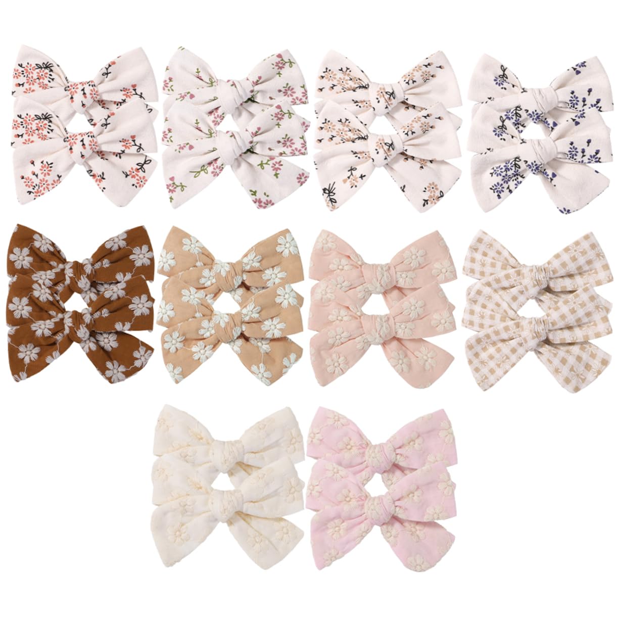 ibasenice 20 Pezzi Mollette per Chioma Bambina Fiocchi in Poliestere di Grosgrain, Leggere e Colorate, per Compleanno e Giornata dei Ragazzo Ragazza Stile Casuale
