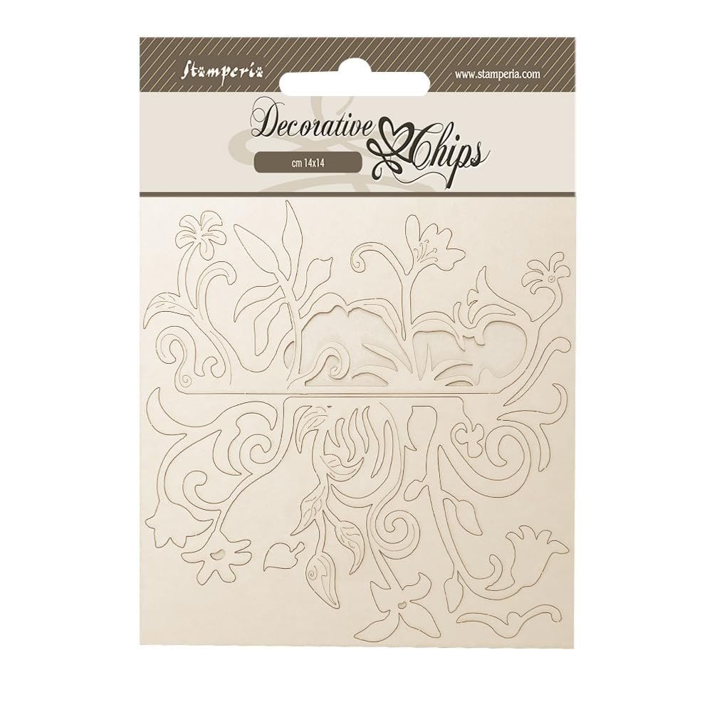 Stamperia - Decorative Chips for Scrapbooking, Albums, Card Making, and Bullet Journalling, Laser Cut Cardboard Shapes, Easy to Glue, Perfect for Crafts and Gifting (Hidden Grove, Pattern)