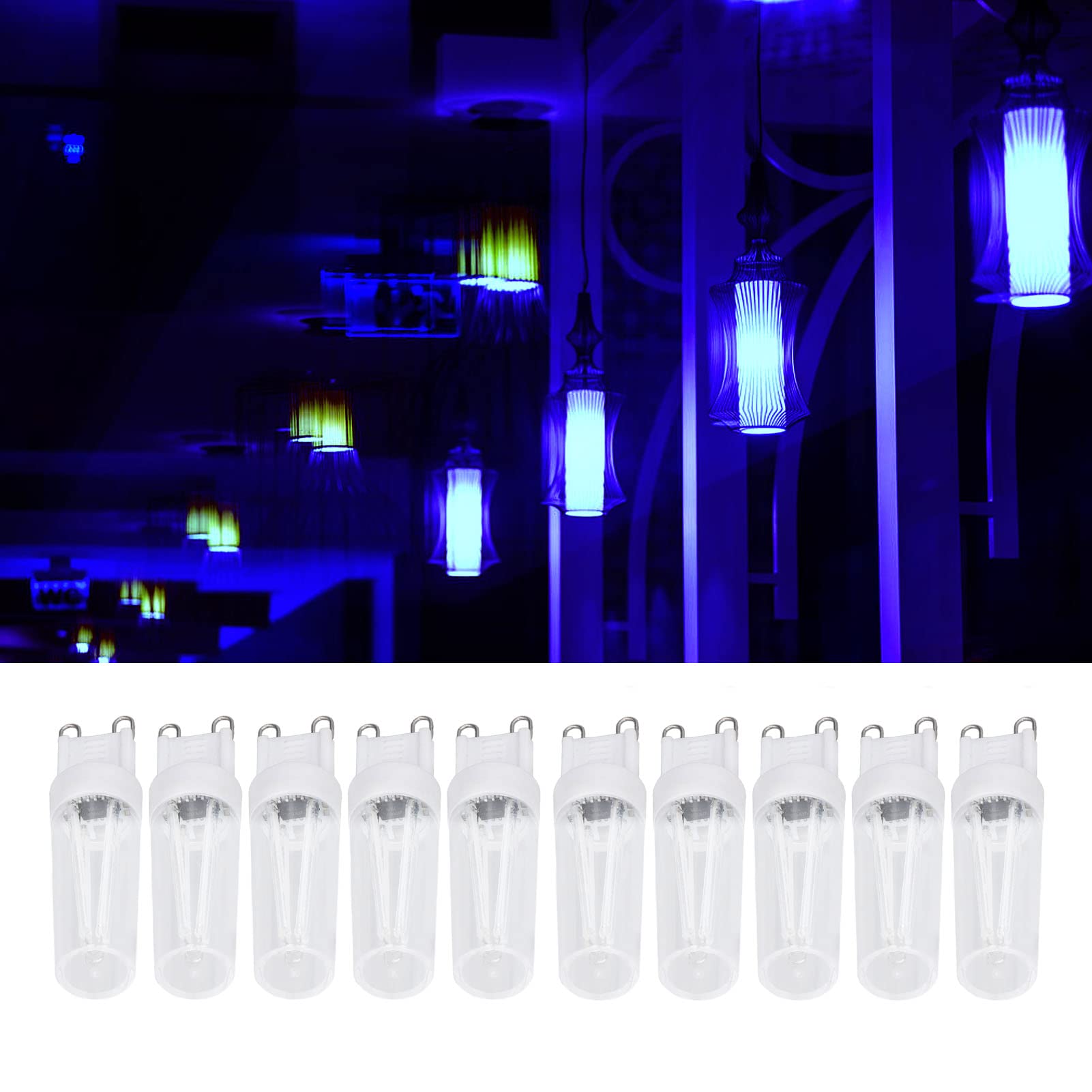 Mumisuto Light/Blue G9 Led Bulb, 10Pcs G9 Small Bulbs Energy Saving Replacement Led Bulbs For Chandelier Table Lamp 500Lm 3W 220V
