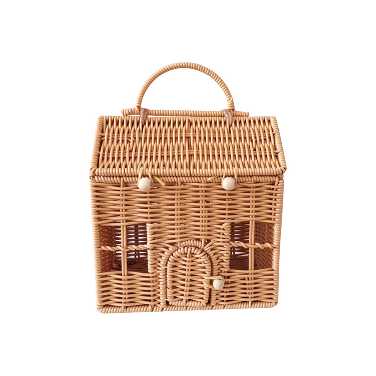 Tsophreniq Wicker Suitcase for Parties Handwoven Rattan Picnics Basket with Handle Unique Packaging Box Rattan Picnics Basket