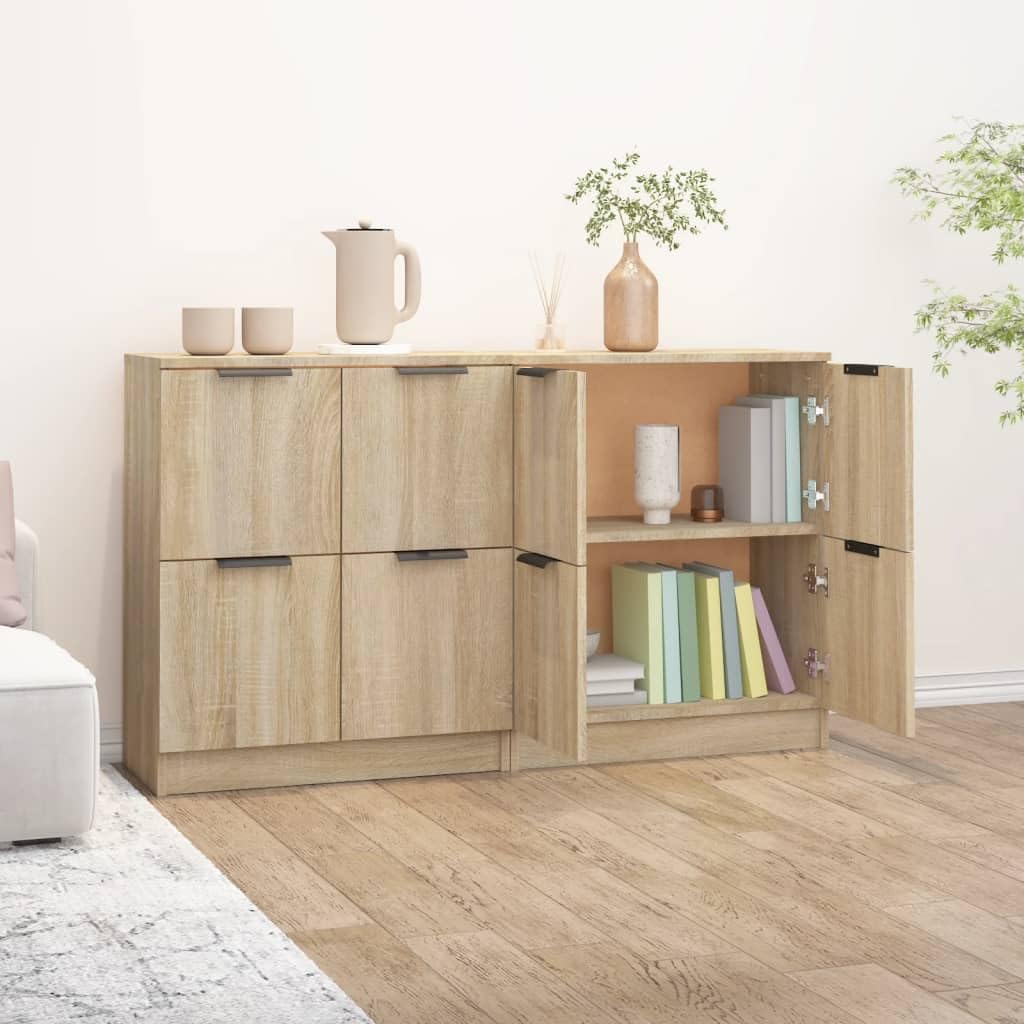 vidaXL Buffets 2 pcs Armoires de Rangement Organisateurs de Maison Meubles de Rangement Armoires de Salon 60x30x70 cm Chêne Sonoma Bois d'Ingénierie
