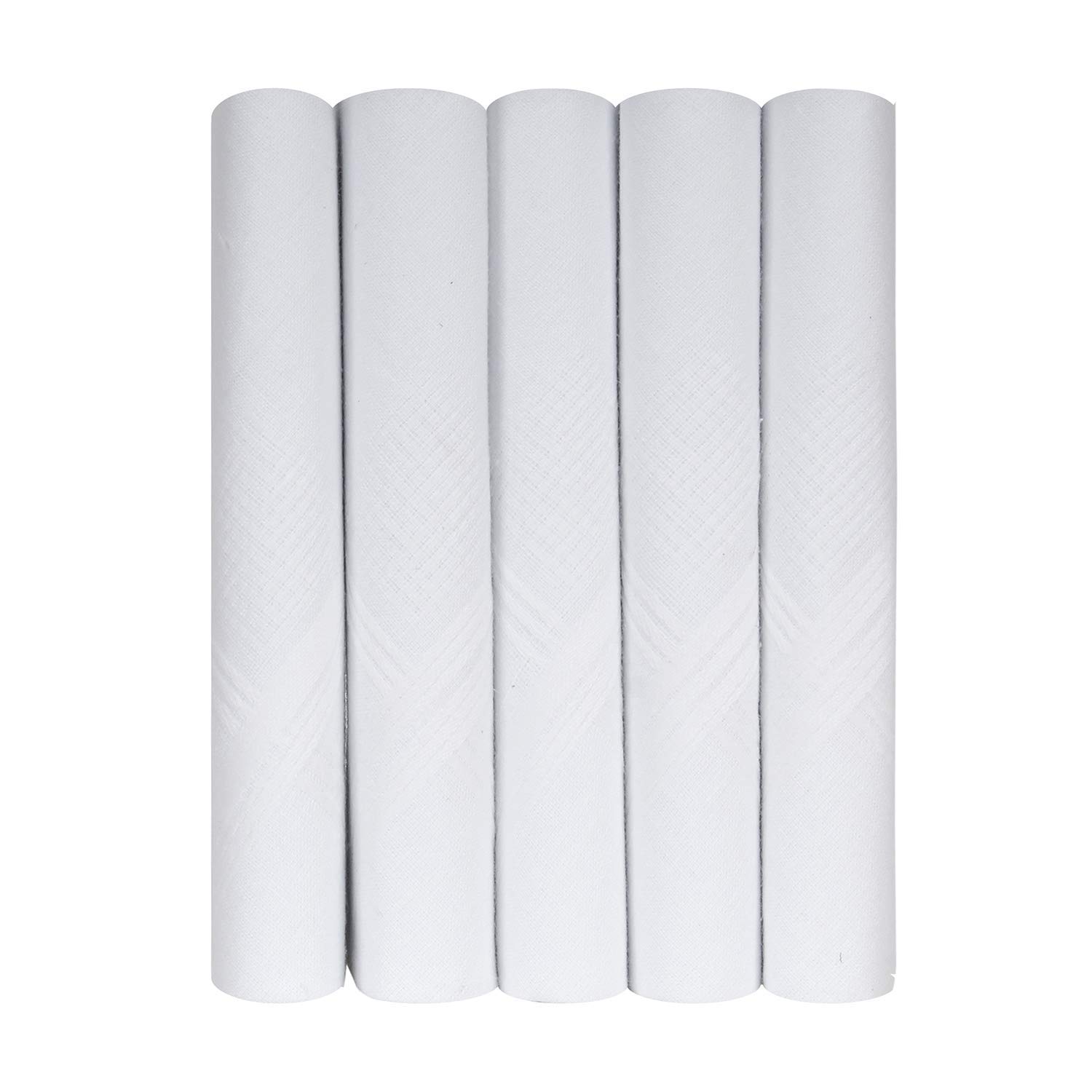 Men's Premium 100% Pure Cotton Handkerchief White Self Border