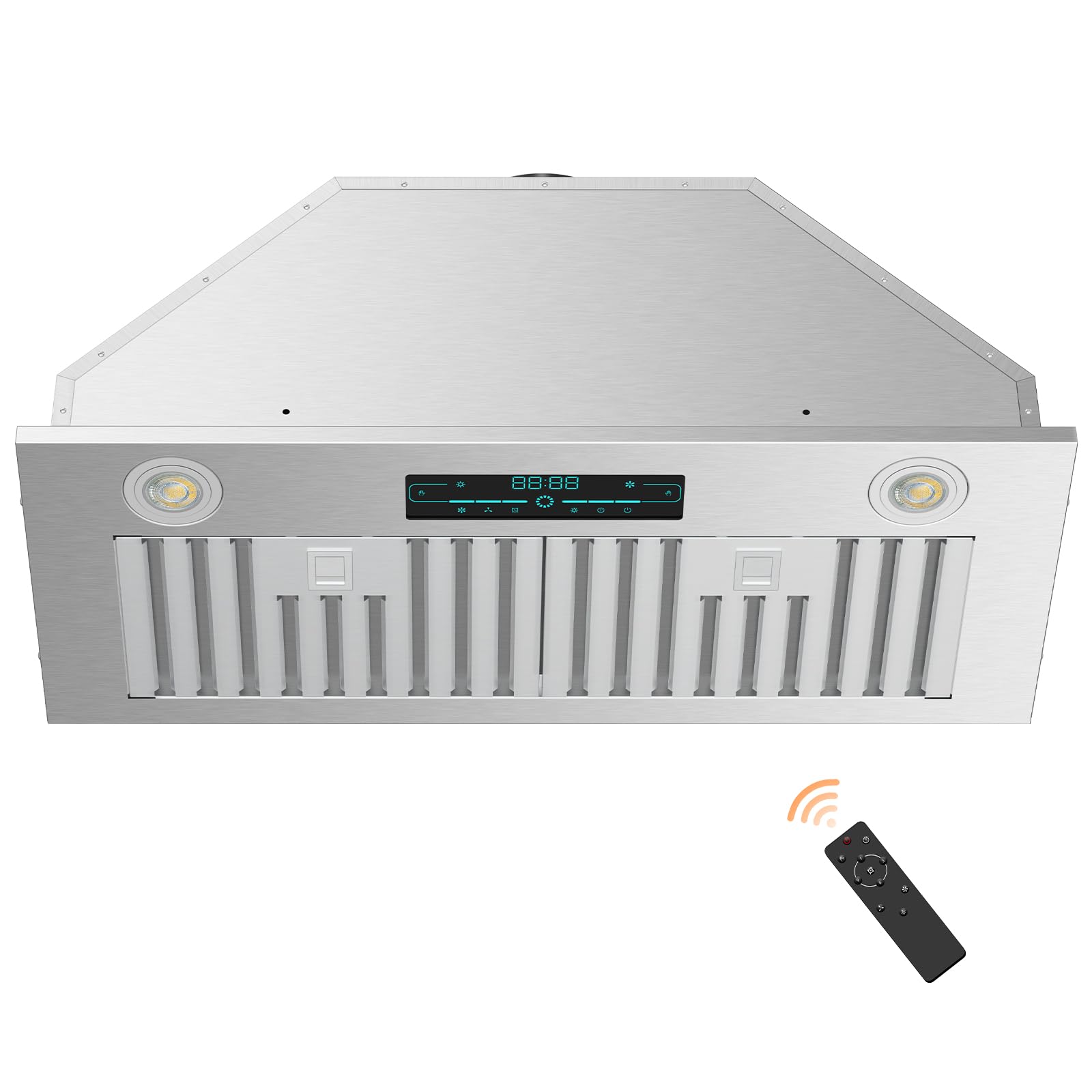 Amazon.com: KMB02-30 Range Hood Insert 30 Inch, 900 CFM Built-in Range  Hood, Stainless Steel Kitchen Vent Hood with 4-Speed,Ducted/Ductless Hood  Range with Bright LED Lights, Smart Control Panel : Appliances