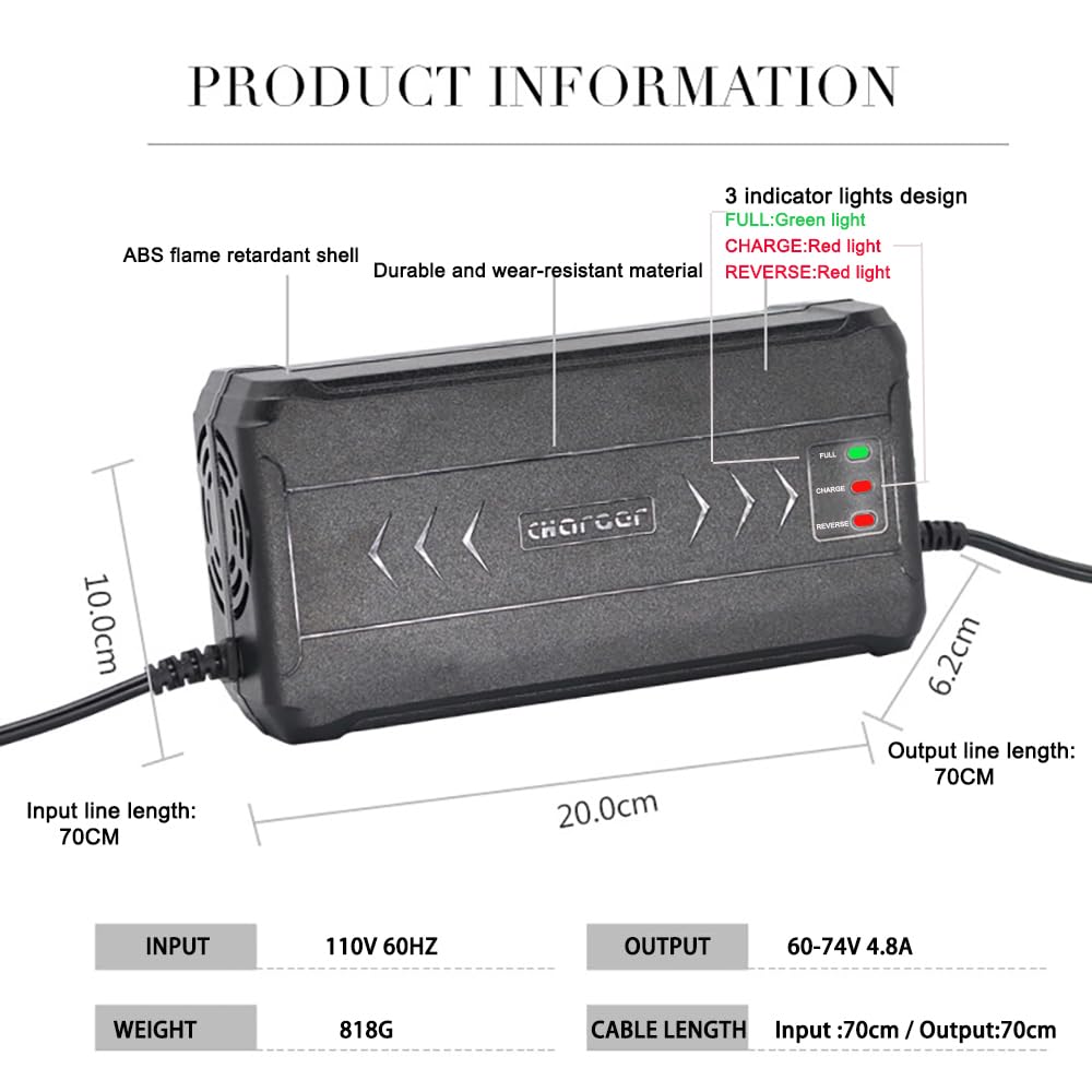 Smart Battery Charger for 60V 30ah 32ah 40ah 45ah 50ah Lead Acid Battery Charger