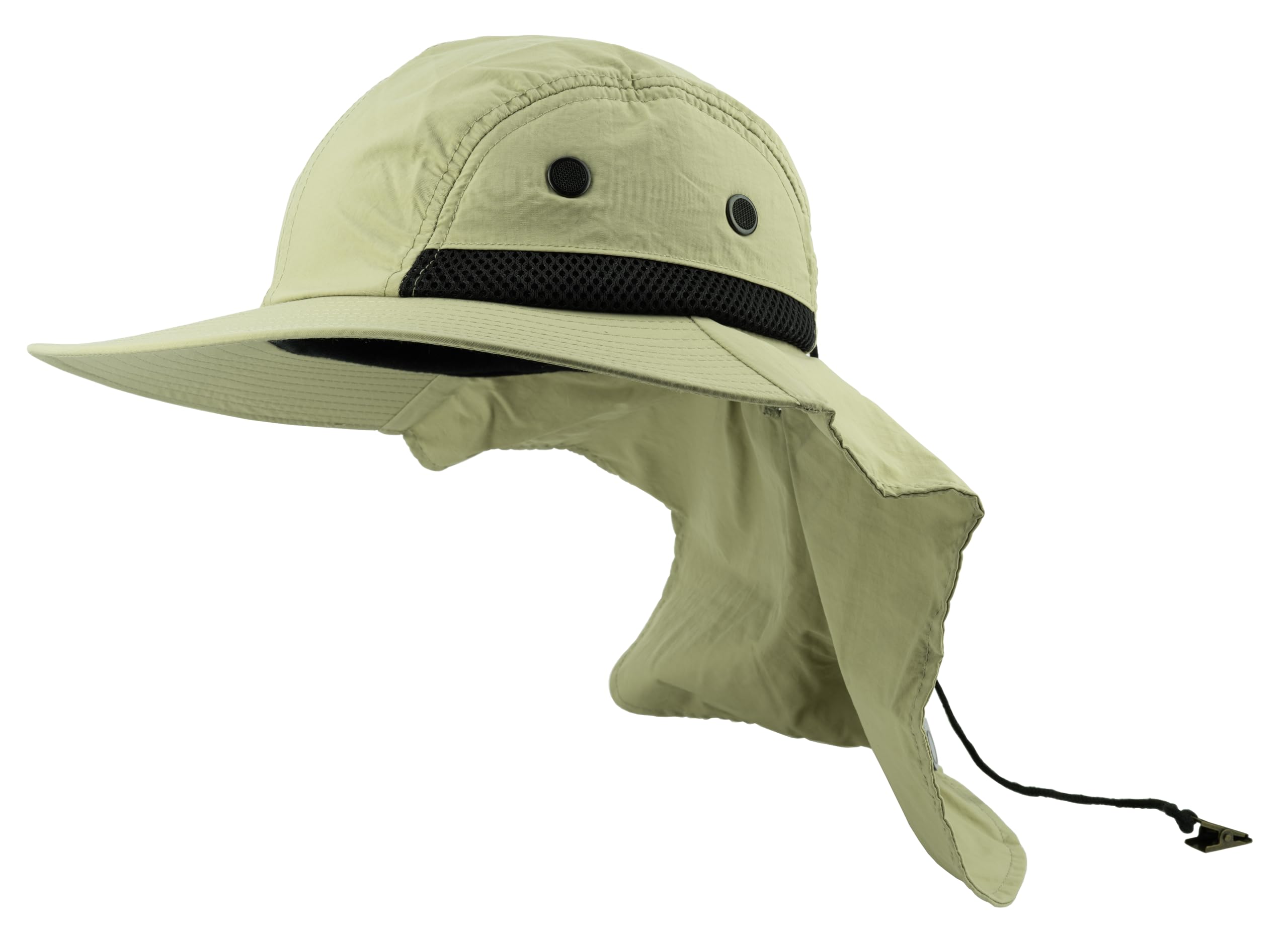 Sombrero de ala ancha para hombres y mujeres, con solapa para el cuello, impermeable, protección UPF50, pesca, senderismo, safari, Piedra, talla única