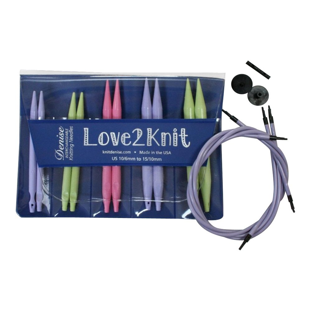 Love2Knit Interchangeable Knitting Needle Set, US10-15 (Pastel)