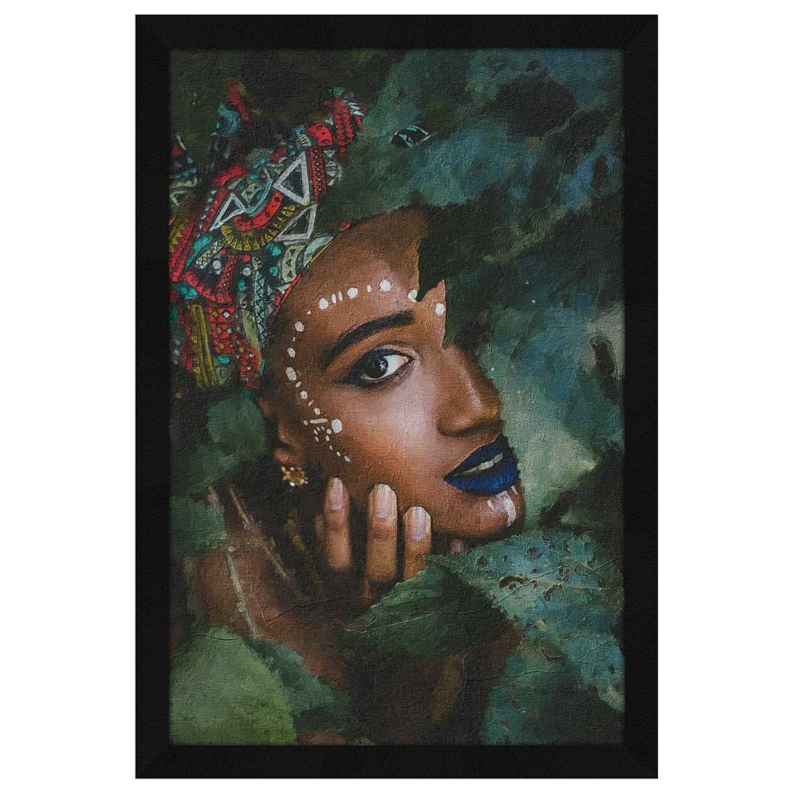 ArtXPaper Abstract Tribal Girl Framed Wall Art Painting, Multicolor, Abstract, 19 X 13 inches, Set of 1