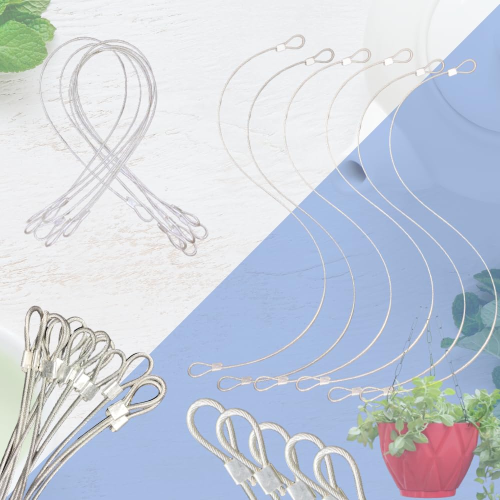 Wire Rope Hangers for Plant Pots Extension | 3 Feet (Pack of 4) | 3MM SS with PVC Coated Heavy Duty Ropes for Stylish Arrangements | Multipurpose Indoor and Outdoor Garden (3 Feet, 4) (B0CWLPZ3YZ) Amazon Price History, Amazon Price Tracker