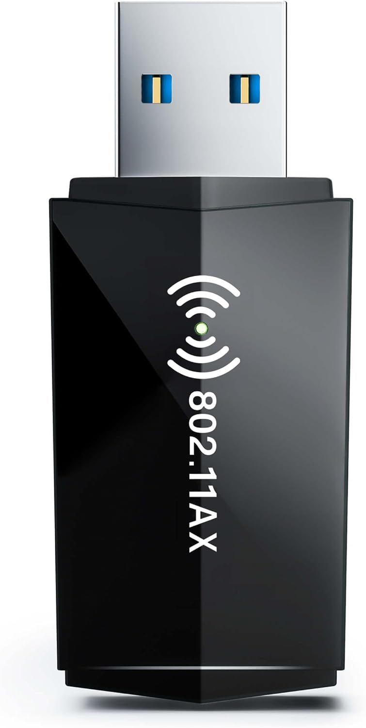 USB WiFi Adapter for PC Desktop - WiFi 6 AX1800Mbps 5GHz 2.4GHz USB 3.0 WiFi Adapter Wireless Network Adapter for Desktop Computer Laptop with High Gain WiFi Antenna Supports Win11/10