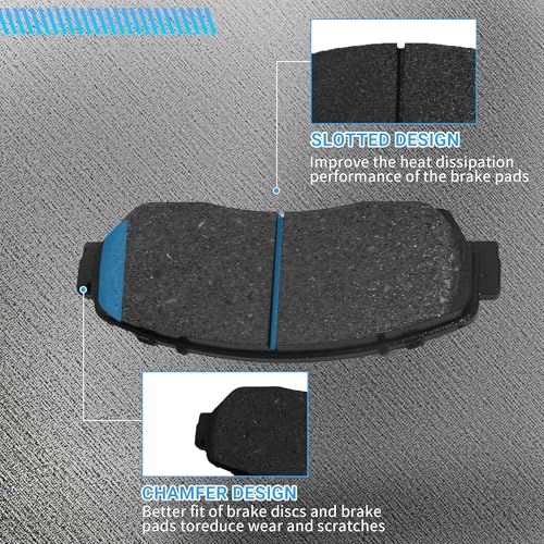 Image of Front Brake Pads Set Compatible with Acura RDX TLX, Honda Accord Crosstour Odyssey CR-V Passport, Subaru Legacy Automotive Replacement Brake Pads Semi-Metallic D1521