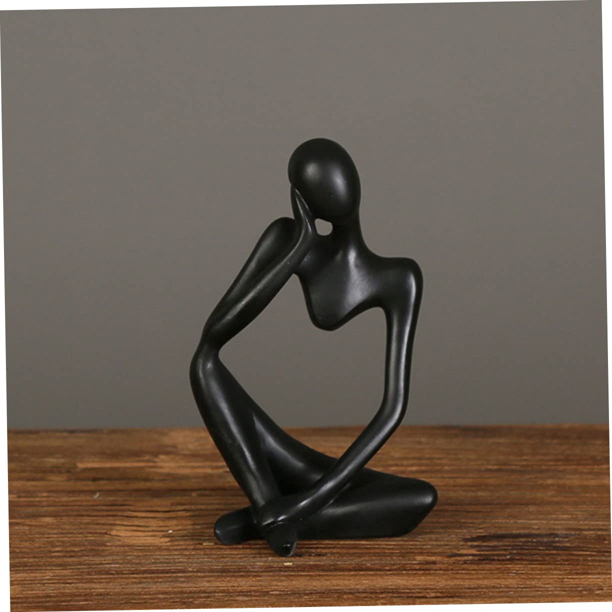 DECHOUS Statuetta Astratta di Figura Moderna 3 Pezzi in Resina Nera | Libreria e Soggiorno, Design Semplice Artistico, Oggettistica da Casa per Tavolo