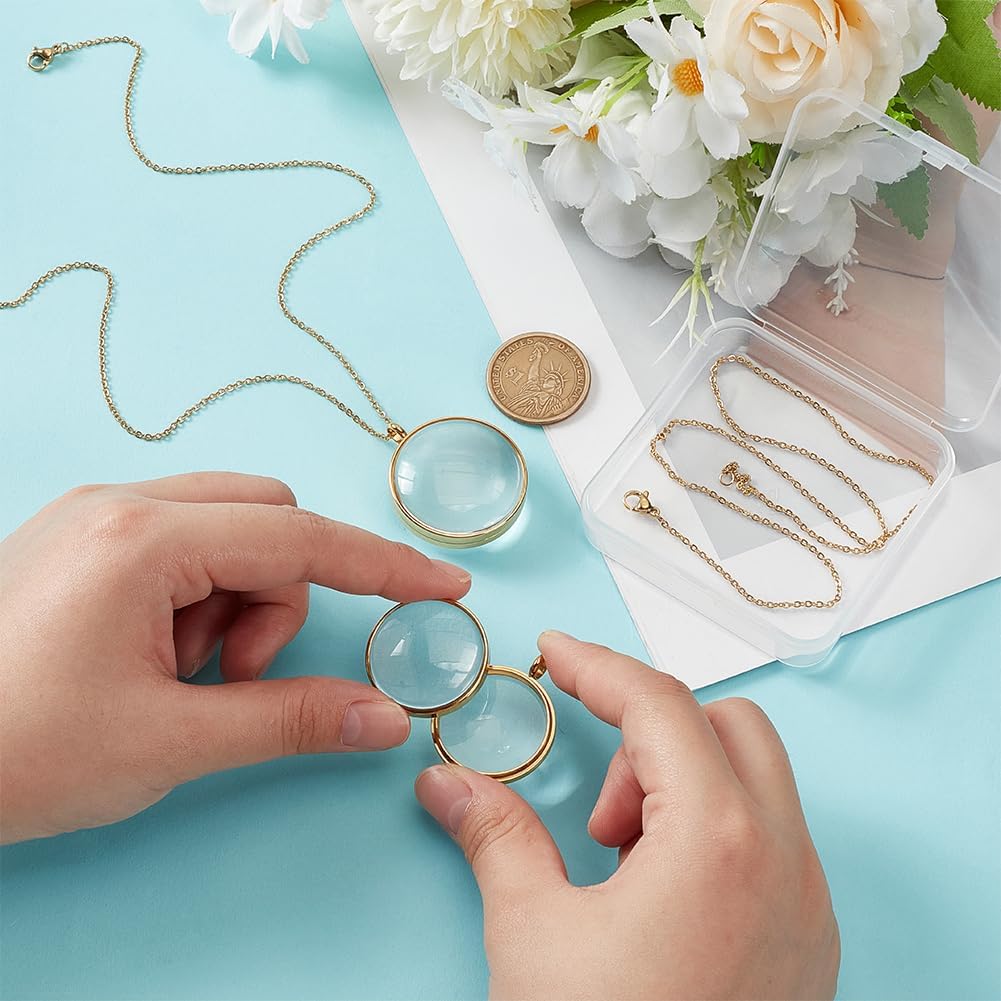 UNICRAFTALE 2 Sets Memory Locket Pendant Photo Living Memory Pendant Necklace Floating Charm Glass Photo Frame Locket Pendants for DIY Wedding Bouquet Jewelry Making - Image 2