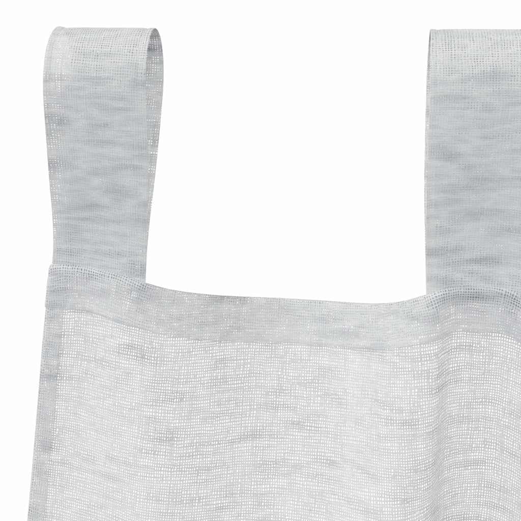 Zasłona woalowa, jasnoszara, 2 sztuki, 260 x 140 cm, poliester, przezroczysta, z pętelkami i taśmą marszczącą, nieprzejrzysta, zaciemniająca do salonu, sypialni, kuchni