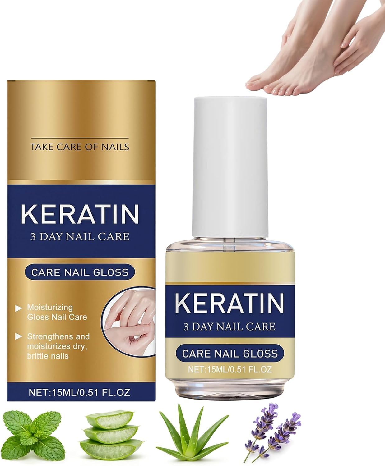 Keratin 3 Day Nail Care Oil, Nails Strengthener for Weak & Damaged Nails, Nail Growth and Strengthener Cuticle Oil for Hands, Feet & Toes, Strengthening Oils Treatment for Brittle Nail-image-20