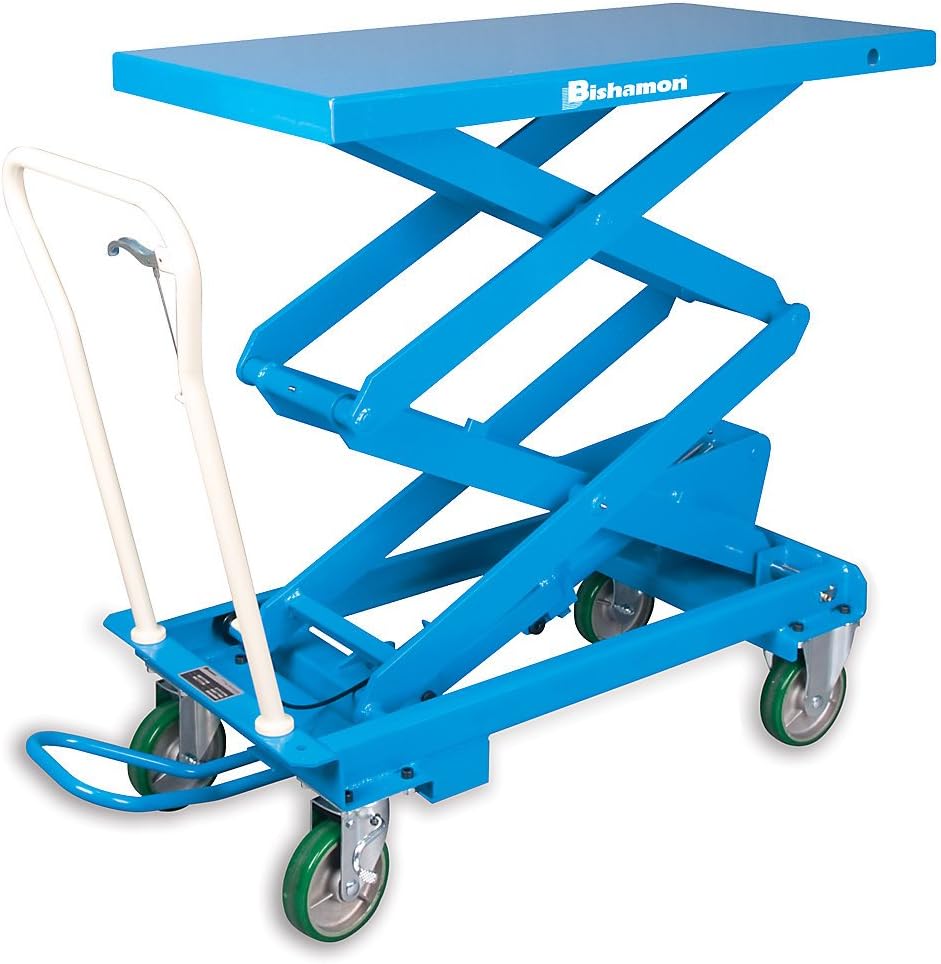 Bishamon Mobilift Manual Scissors Lift Tables - 660-Lb. Capacity