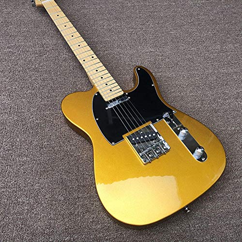 Slfdxdp Electric Guitar Electric Guitar Gold Lacquered Wood Grain Maple Fingerboard Electric Guitar Classical Guitar (Color : Guitar, Size : 41 Inches) #TOP21