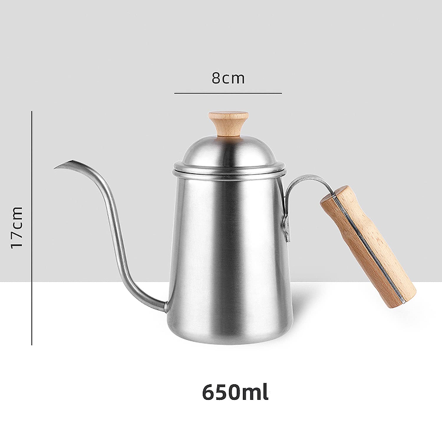 REDAPRO Pour Over Coffee Maker, Stainless Steel With Wooden Handle 600ml