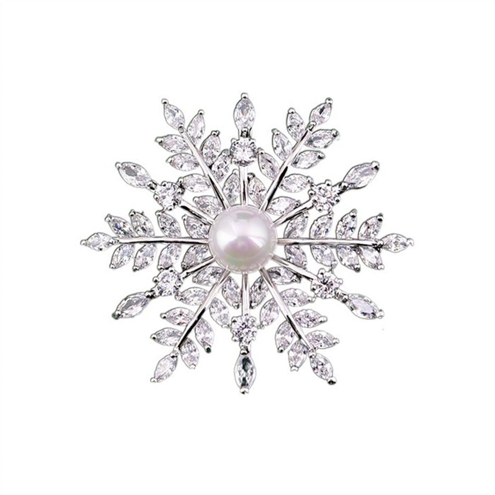 WXKAGF Spille da Donna Spilla a Forma di Fiocco di Neve squisita e Brillante Spilla di Lusso di Alta qualità Accessori Decorativi per Abbigliamento Regalo per Spilla da Donna