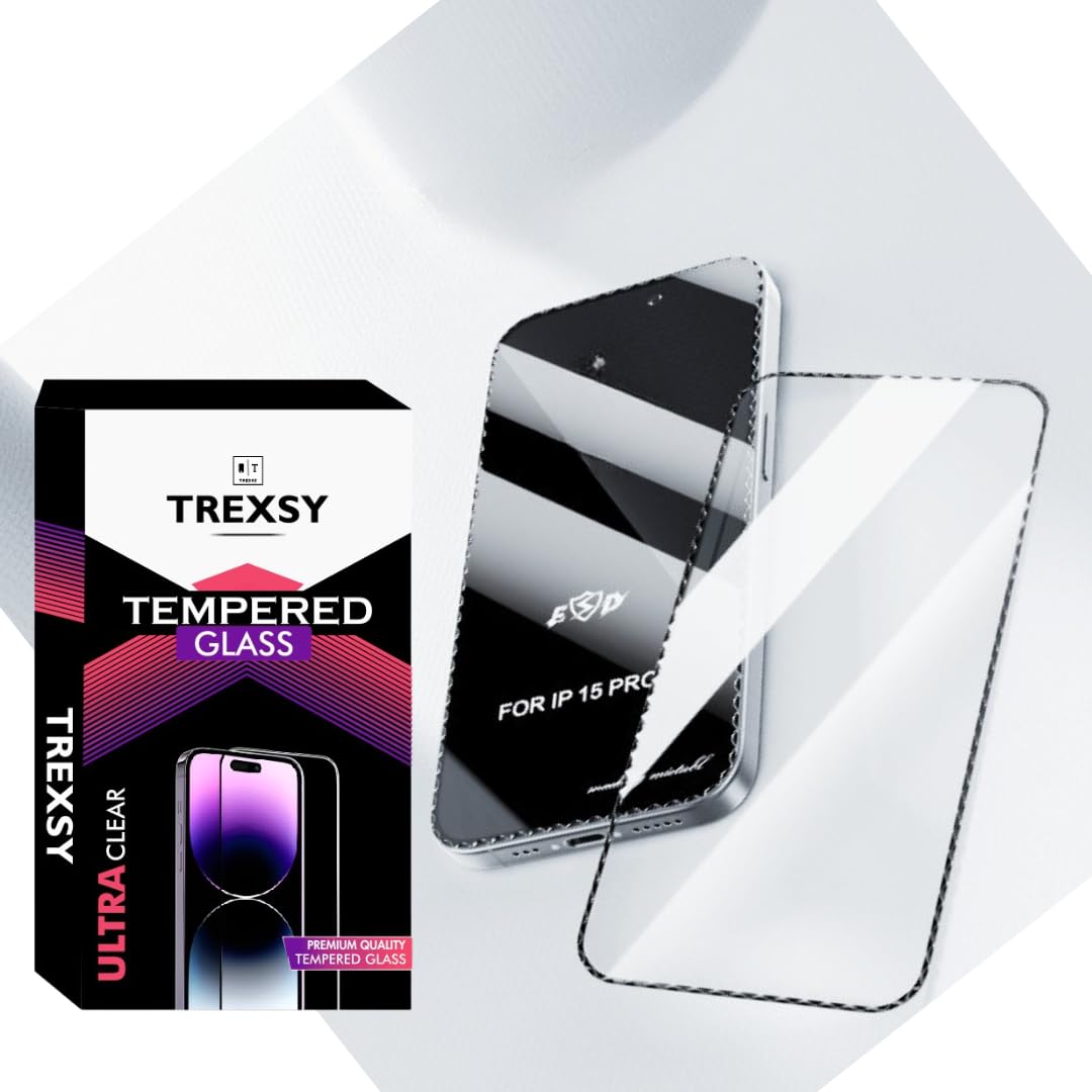 Trexsy T-rex Diamond Cut Tempered Glass For Iphone 13 / 13Pro / 14 Edge Fit Screen Protector With Easy Installation Kit(Pack of1)