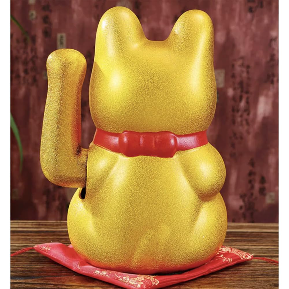 FANCYPUMPKIN Gato de la suerte de 43.2 cm con brazo agitando asiático gato de la suerte - A