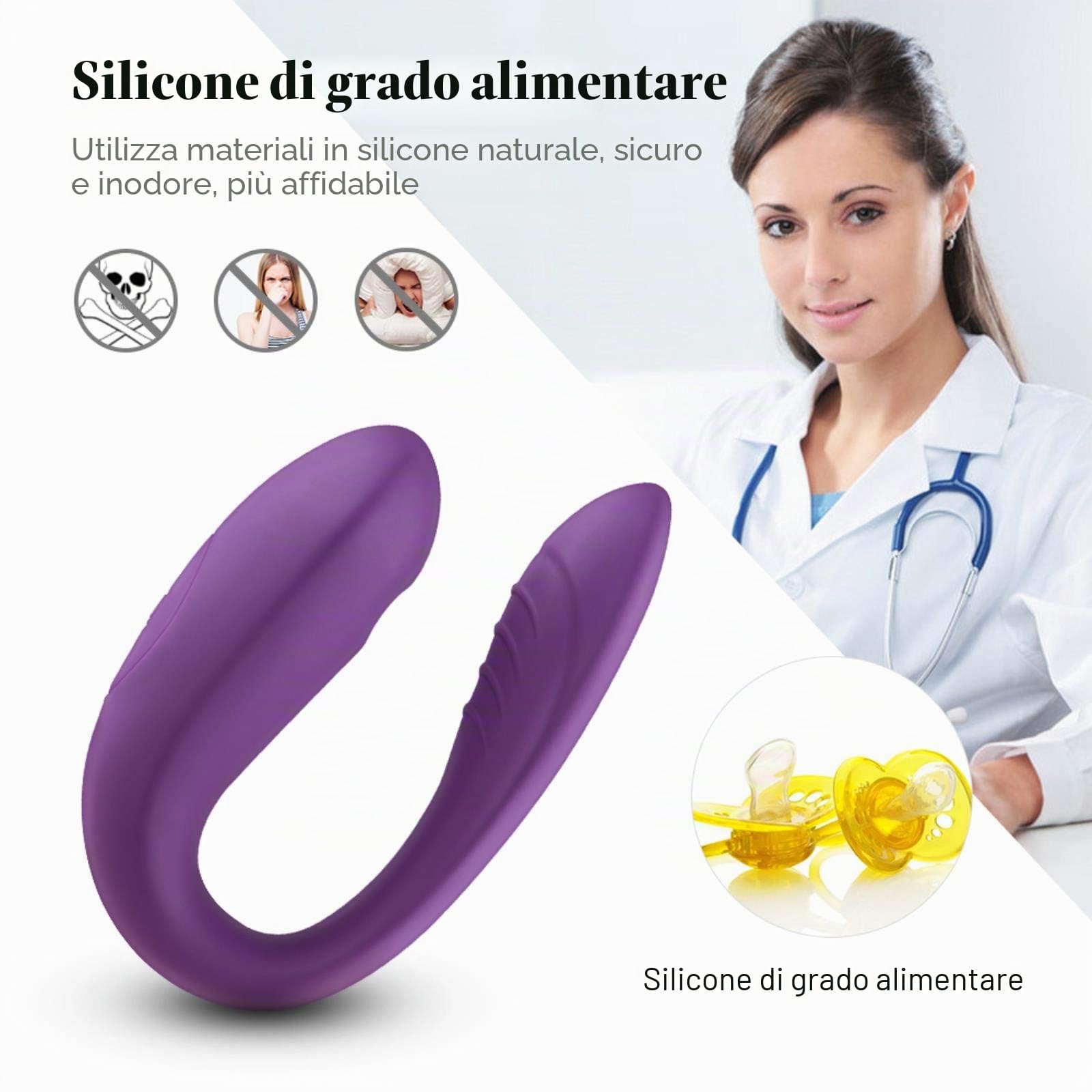 Vaginale Succhiare Vibratore a Forma di U 10 velocità di Vibrazione del Sesso Orale Aspirazione Clitoride Stimolatore Masturbazione Giocattoli del Sesso Donne-E088-Rose