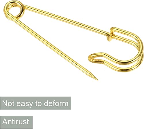 Miniatura 5 de YOKIVE 40 pines de seguridad, pasadores de costura de metal, ideales para arte, manualidades, ropa, mantas, uso diario (tono dorado, 3.94 pulgadas)
