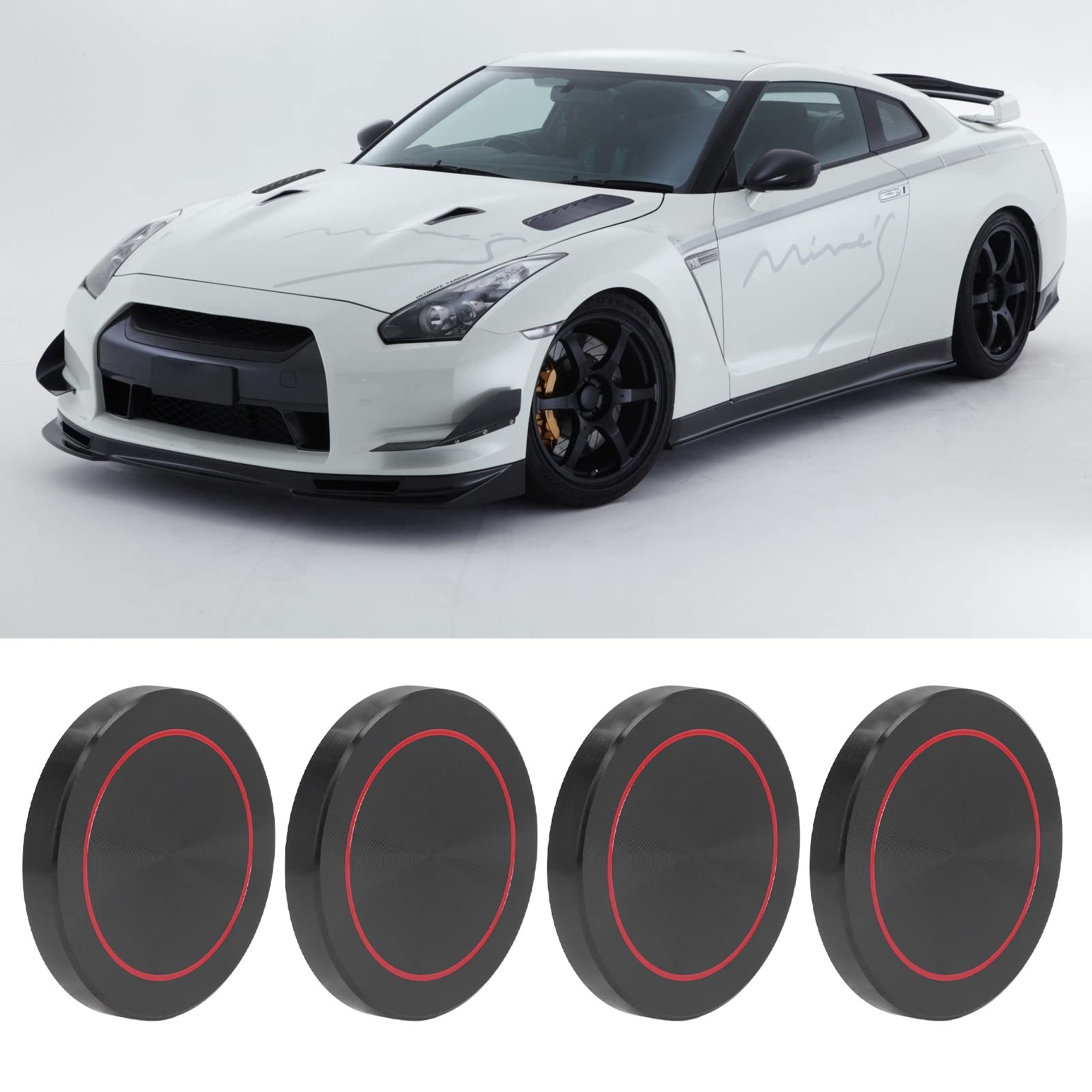 Generic Piasta środkowa Koła ze Stopu Aluminium do GTR R35 2008-2016 Pasuje do Zamiennej Naklejki Piasty na Koła Samochodu
