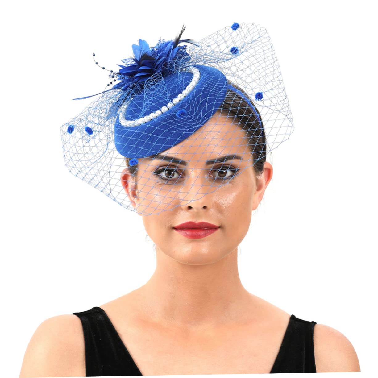 GALPADA 5pezzi Fascinator Sposa con Perle e Piume Accessorio Elegante per Matrimoni Feste e Occasioni Speciali Copricapo Vintage per Donne Comodo e Leggero Design Unico per Look Glamour