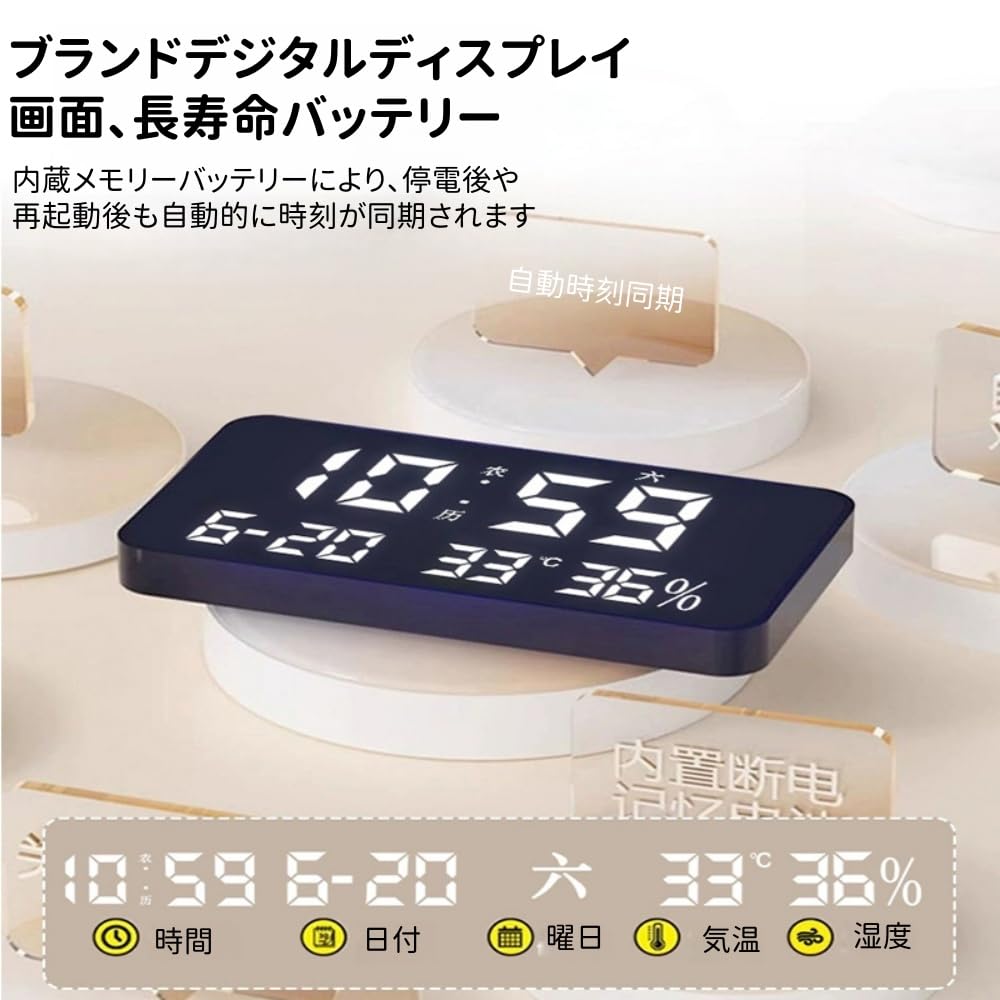 Amazon.co.jp: 両面発光デジタルリビングルームコーナー電子時計