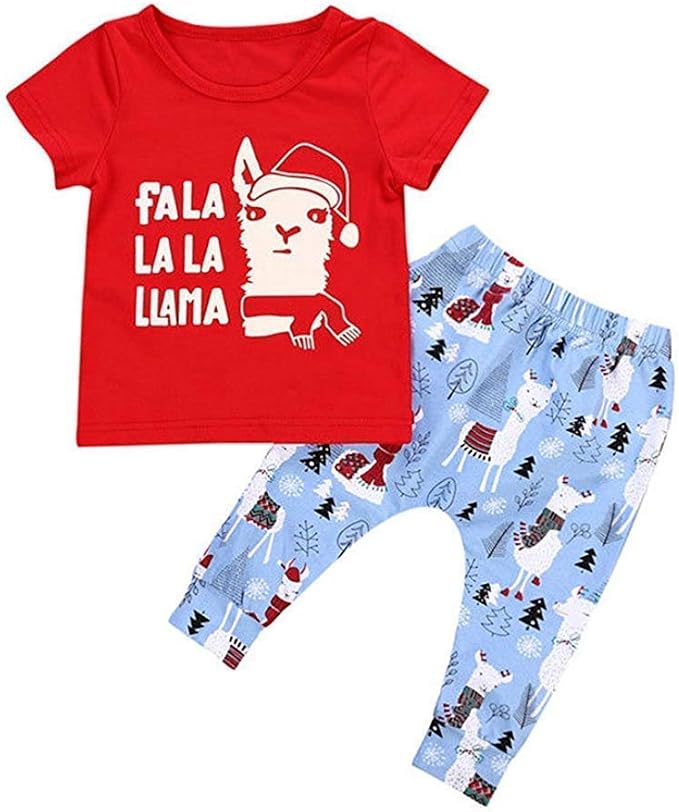 Amazon Baby Girl Llama Clothes Short Sleeve T Shirt Alpaca Pants 