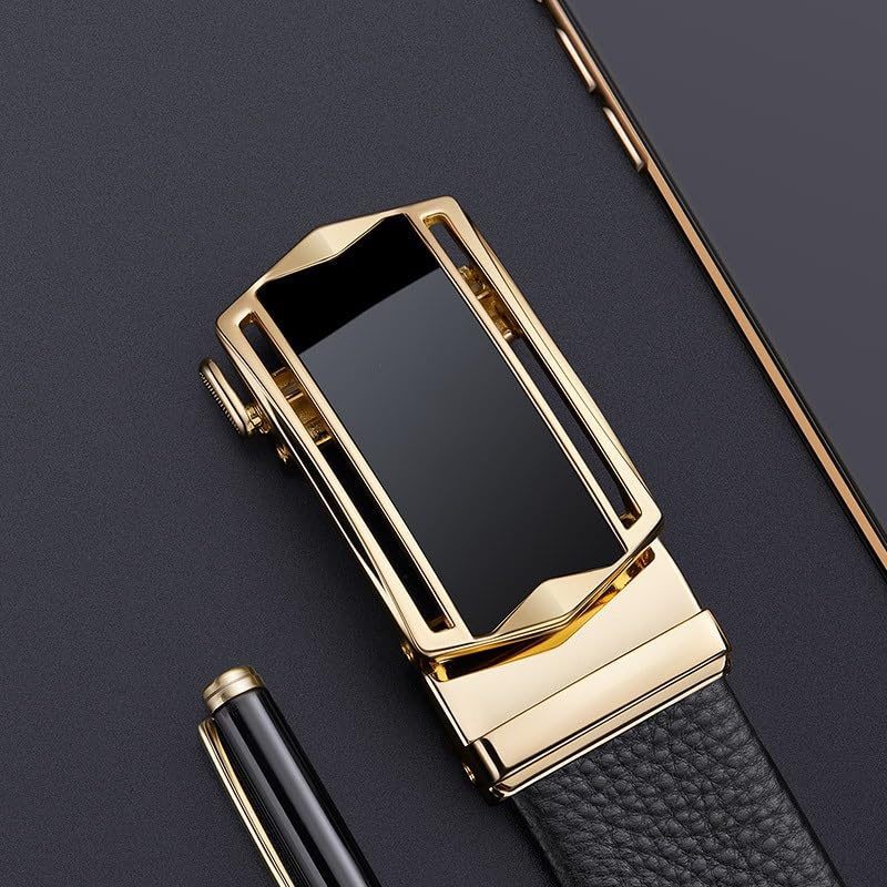 Men's Belt Business Cowhide Automatic Buckle Belt2